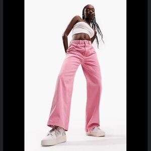 Zara pink straight leg jeans